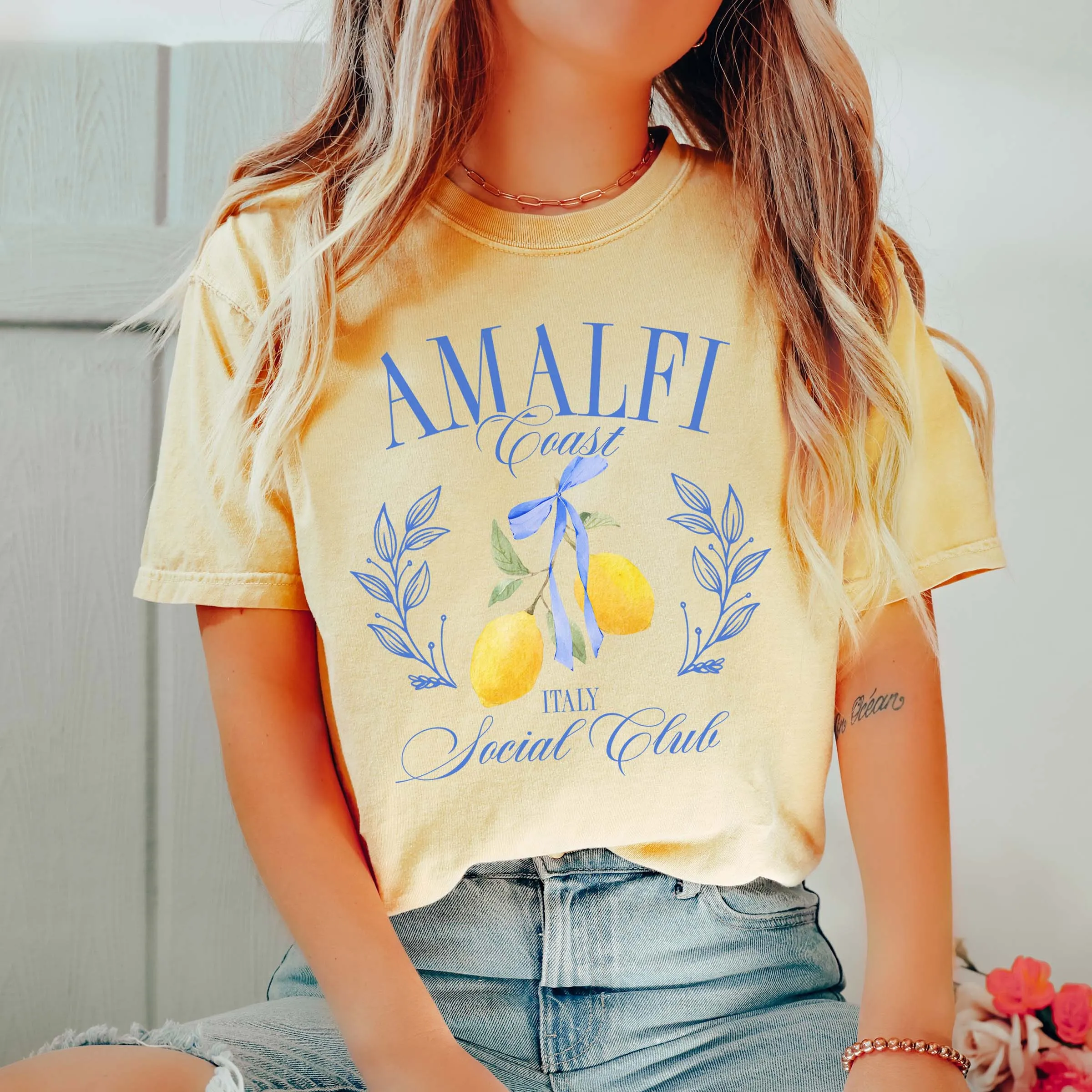 Amalfi Coast Social Club Comfort Color Wholesale Tee - Trending Tee