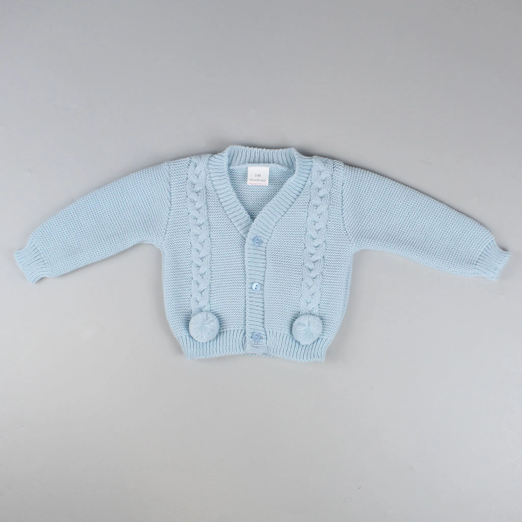 Baby Cable Knit Cardigan - Blue