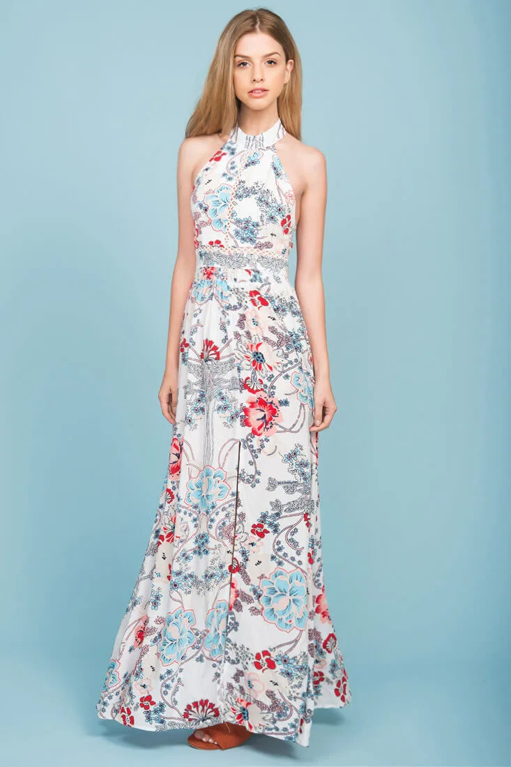 Baylor Floral Maxi Dress White
