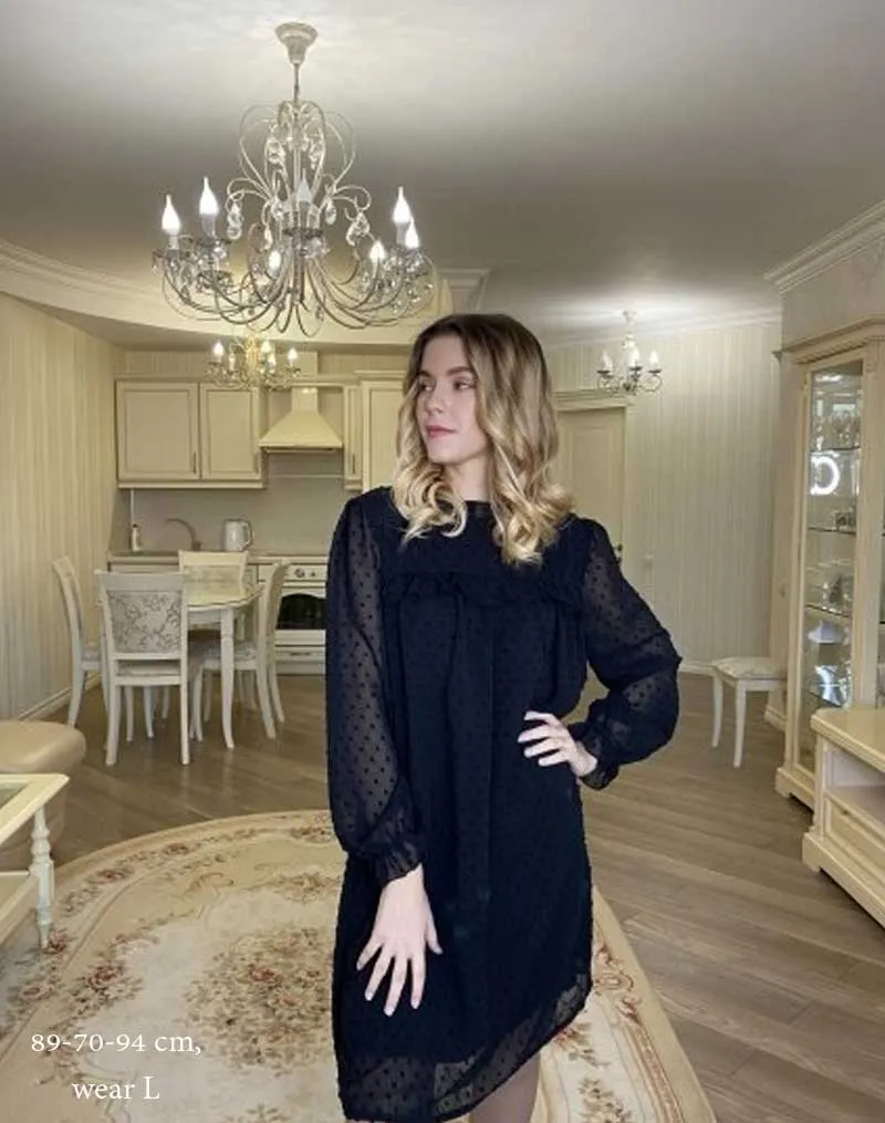 Boho Mini Dress Tunic Dress, Willow in Black