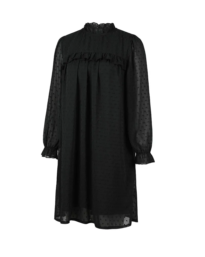 Boho Mini Dress Tunic Dress, Willow in Black