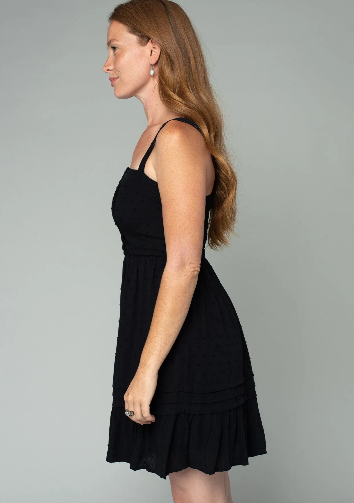 Button Front A-Line Smocked Mini Dress