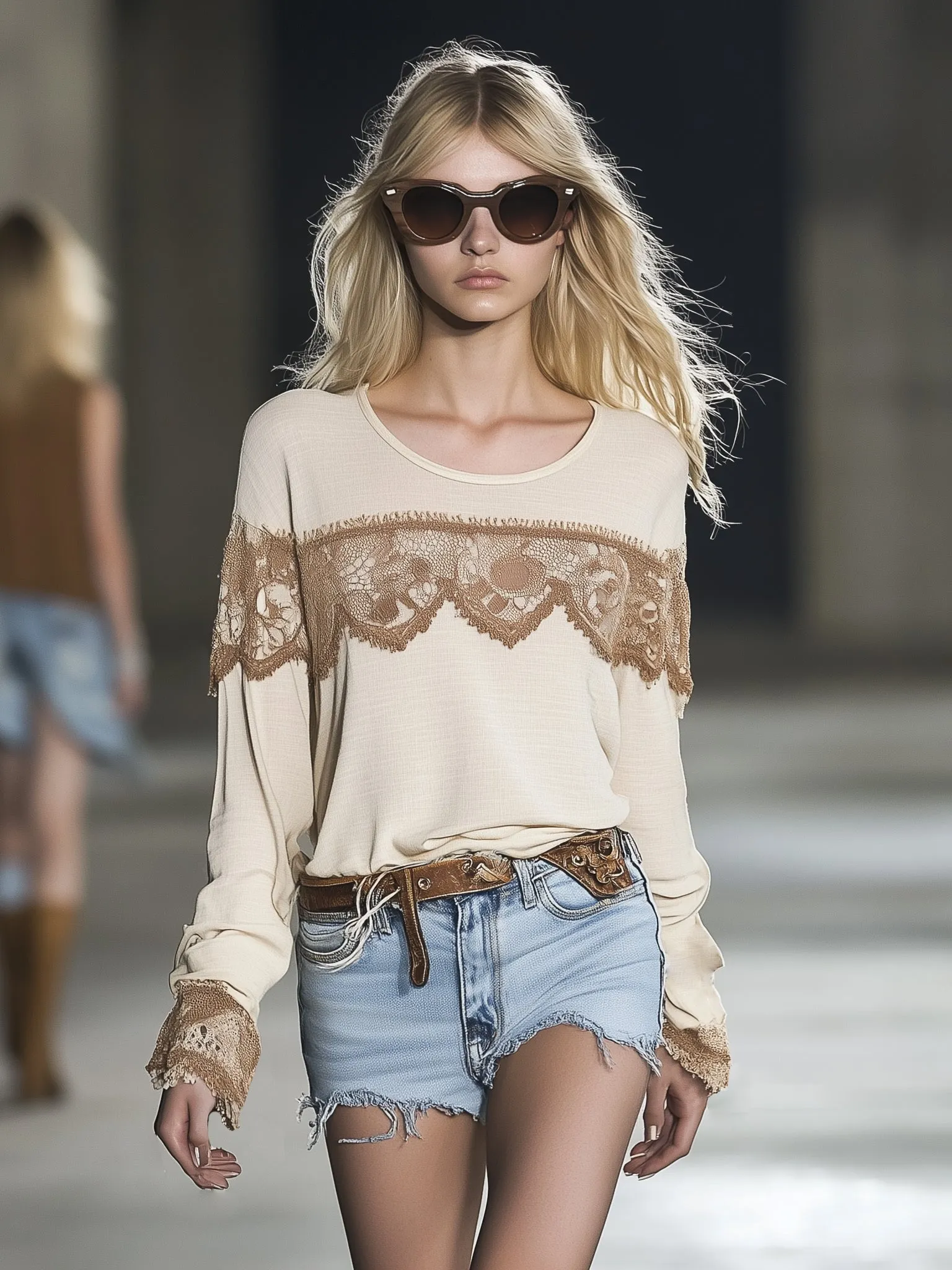 Comfortable Cotton Lace Long Sleeve T-Shirt