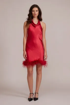 Dolly Feather Dress - Red