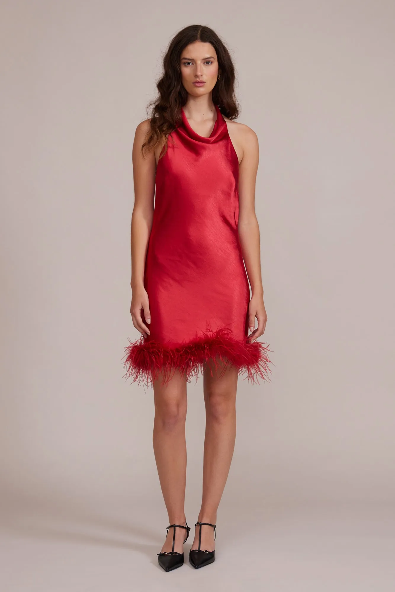 Dolly Feather Dress - Red