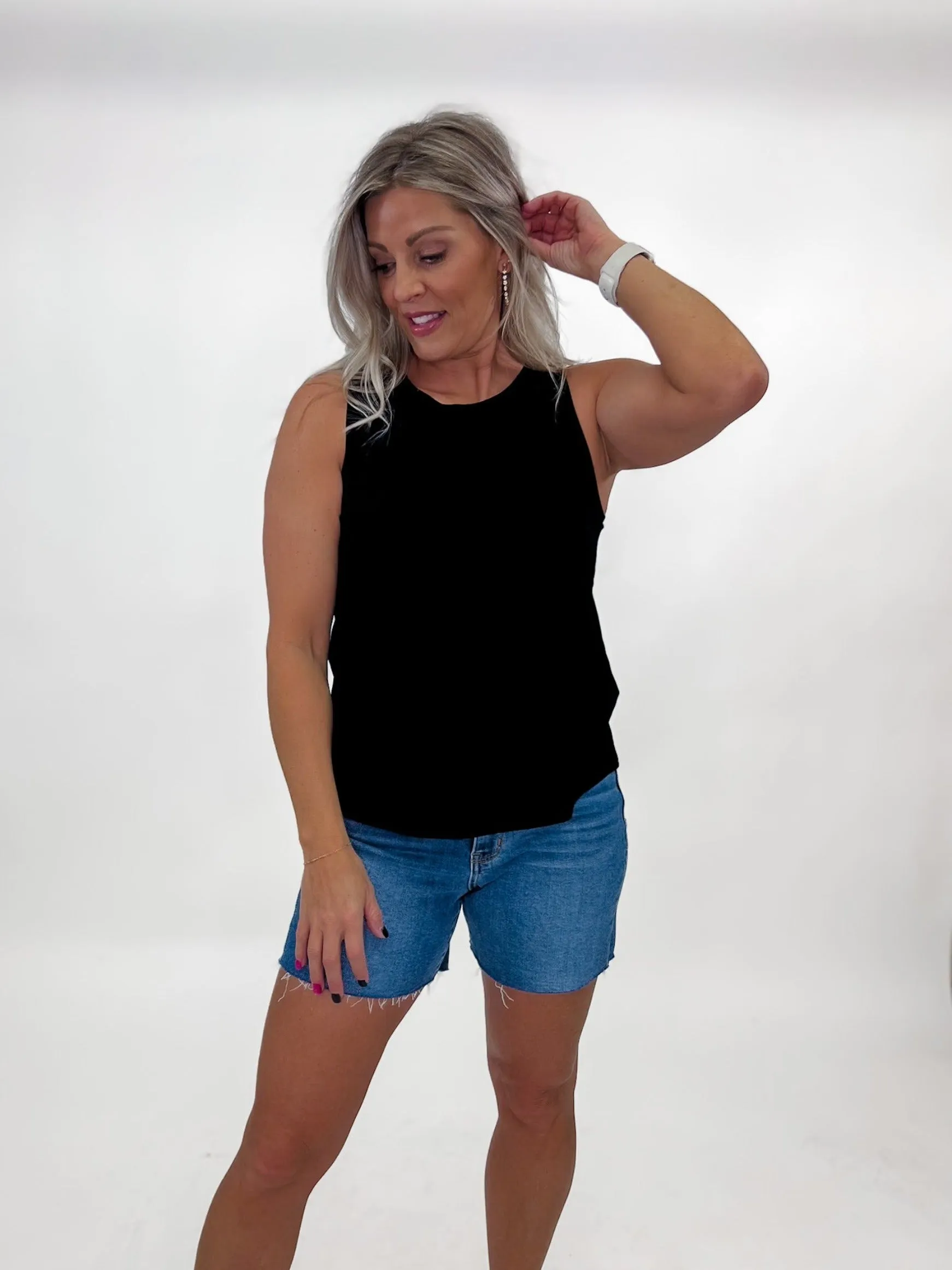 Euclid Ribbed Tank, Black