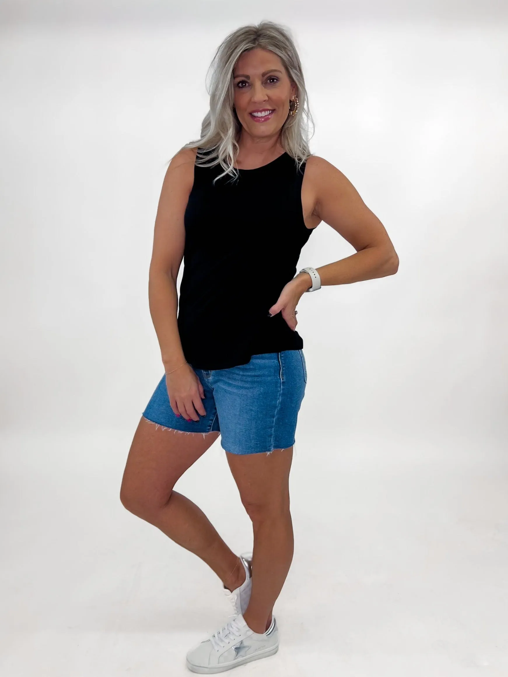 Euclid Ribbed Tank, Black