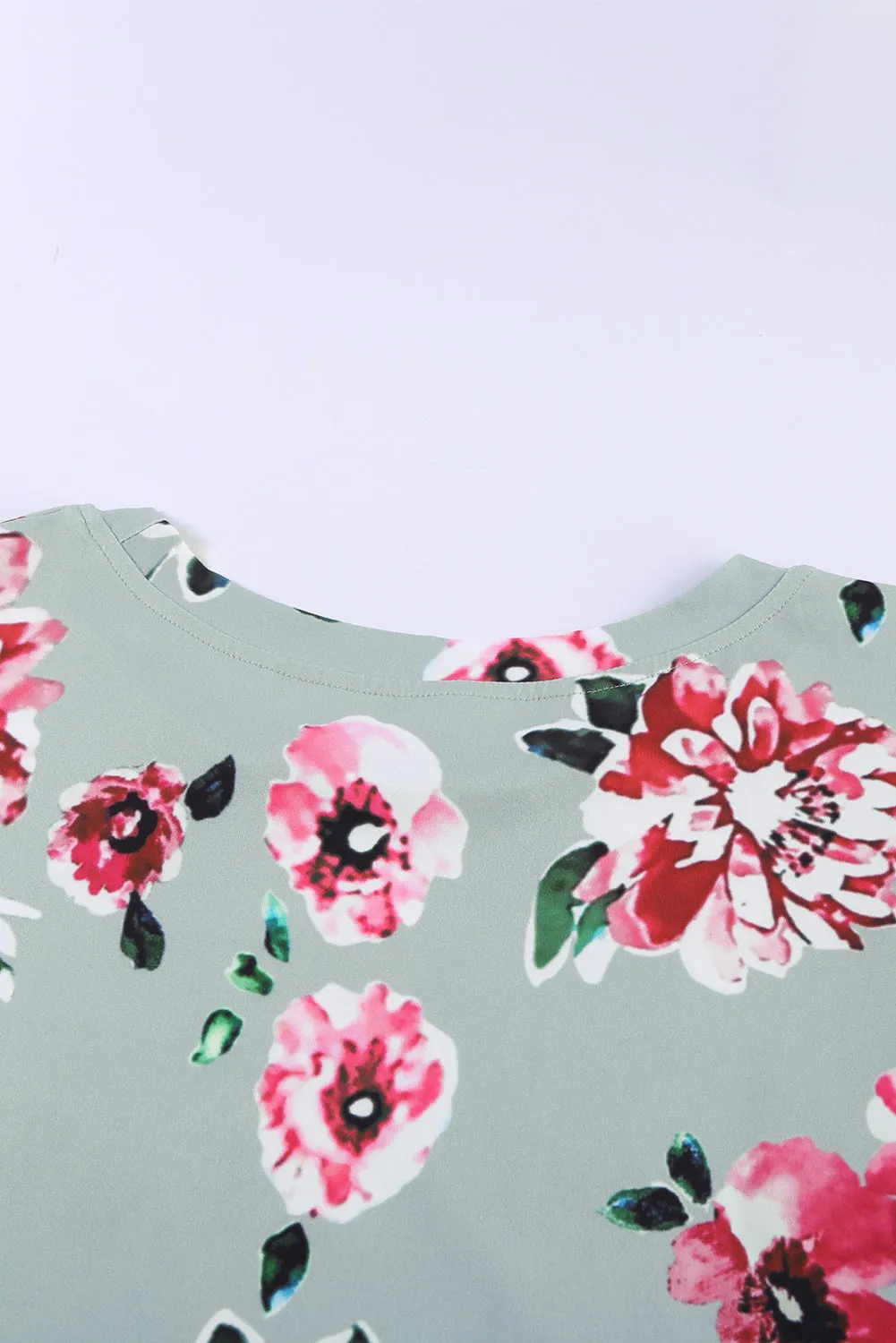 Floral Print Ruffled Cap Sleeve Mini dress
