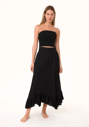 Flowy Smocked Ruffle Hem Skirt