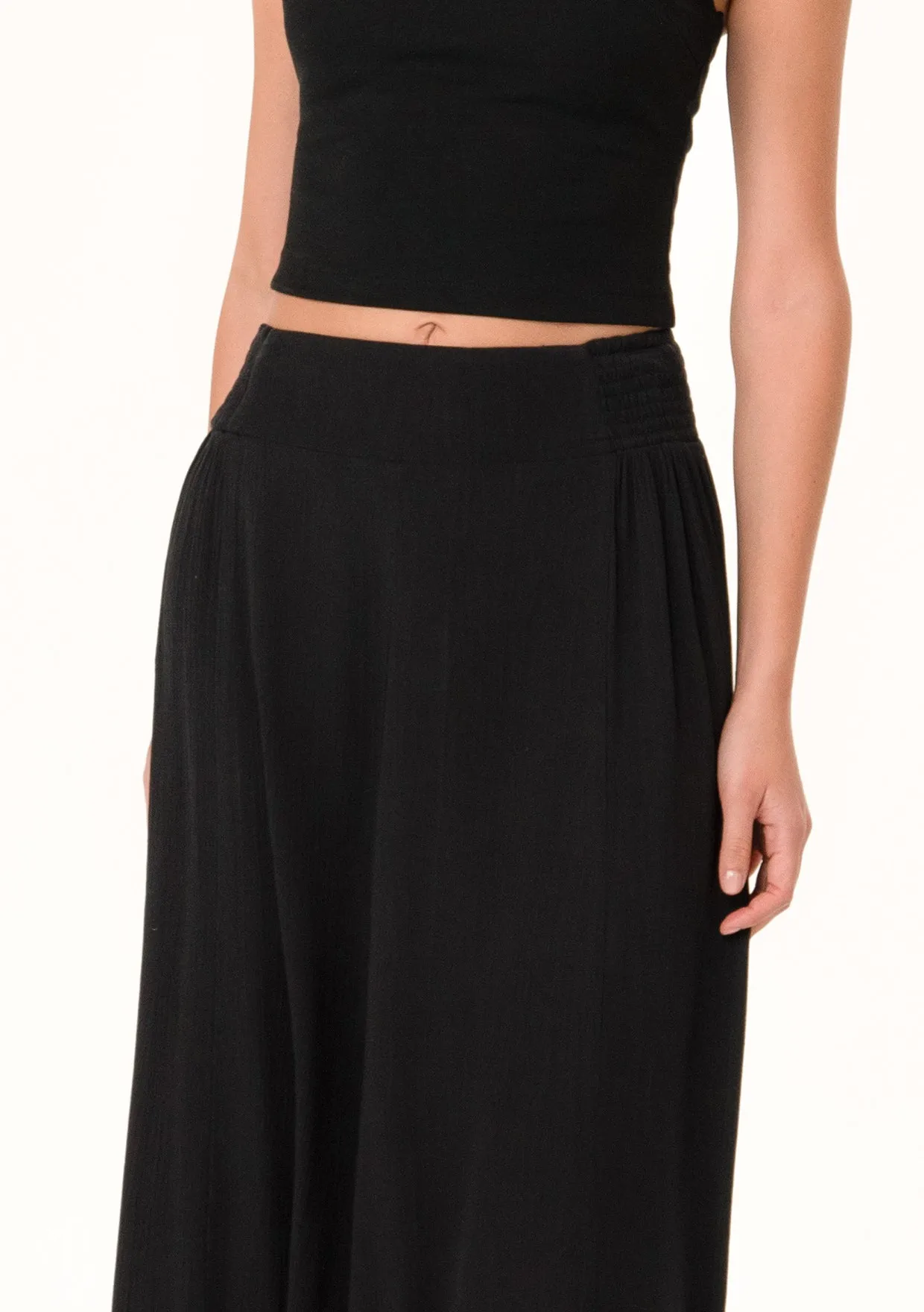 Flowy Smocked Ruffle Hem Skirt