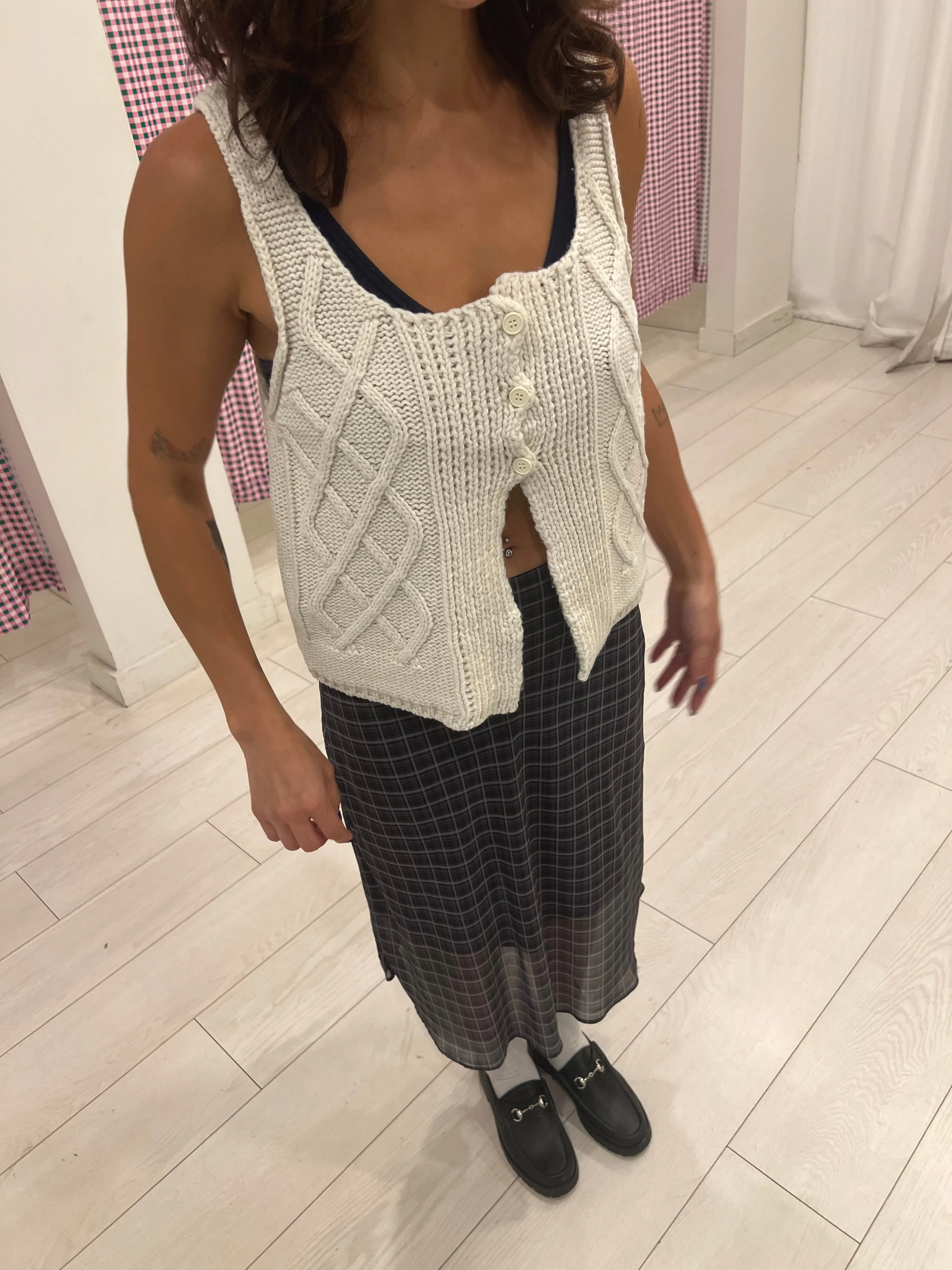 HEYA Plaid mesh skirt