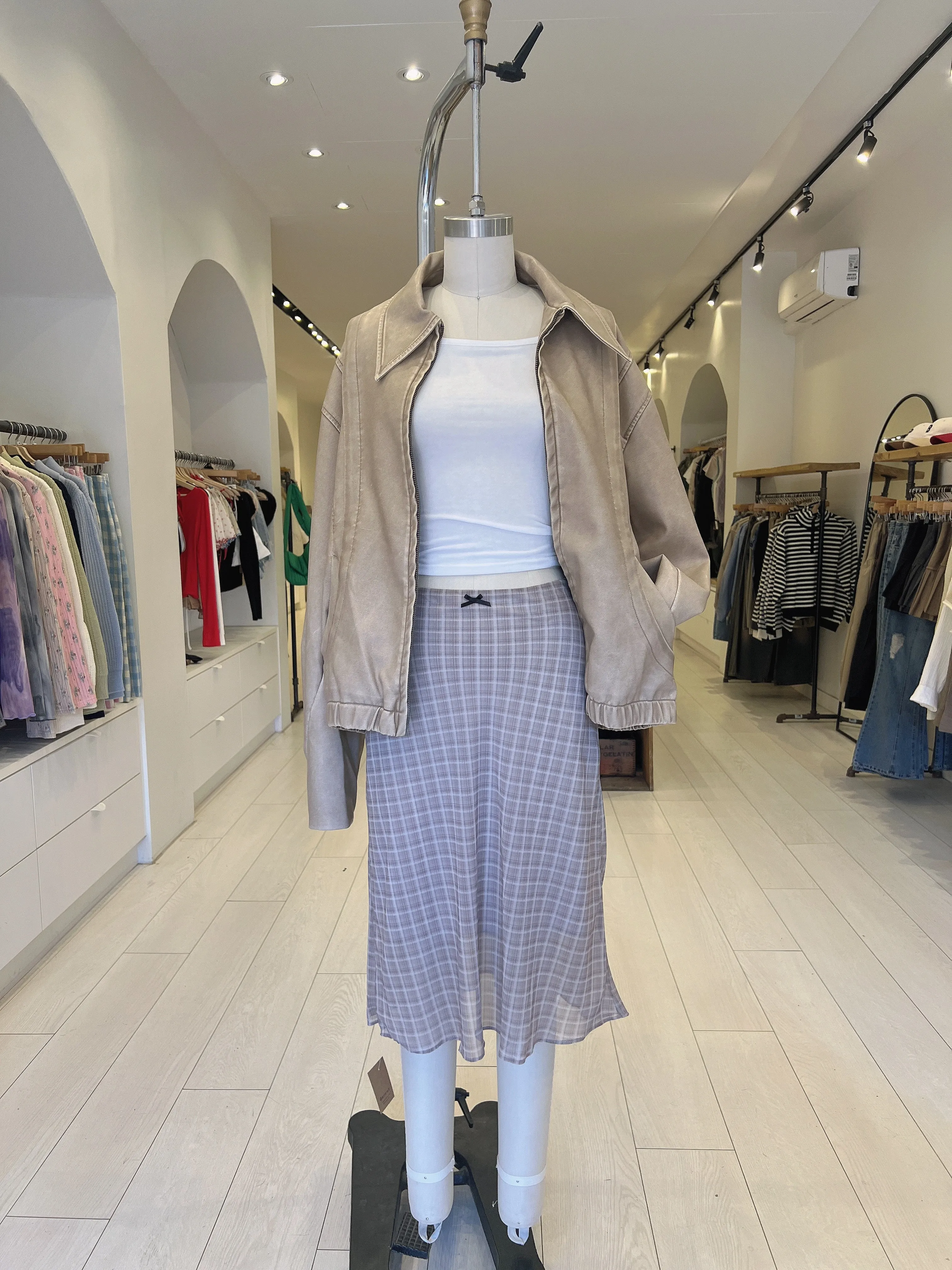 HEYA Plaid mesh skirt
