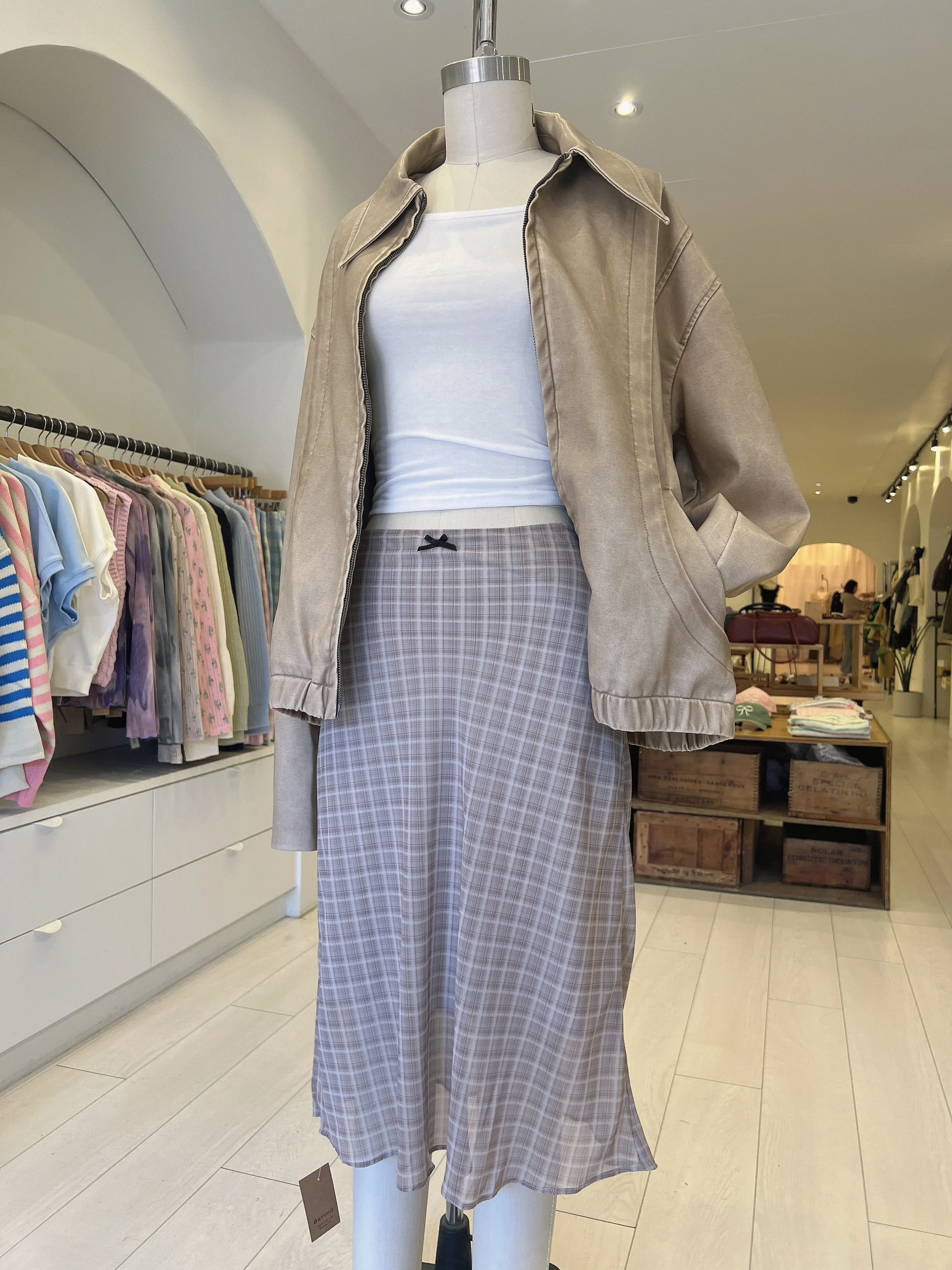 HEYA Plaid mesh skirt