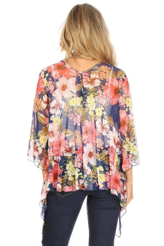 In Your Eyes Navy Floral Kimono