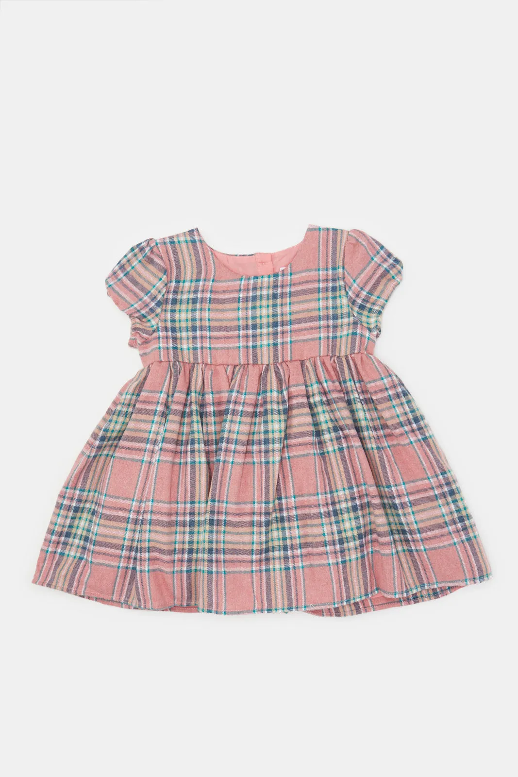Infant Girls Pink And Mustard Dress With Cardigan (2 Piece)