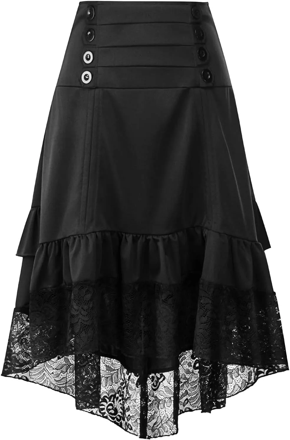 Long Skirts for Women Trendy Lace Patchwork Gothic Party Retro High Elastic Waist Halloween Dress Skirt Clubwear
