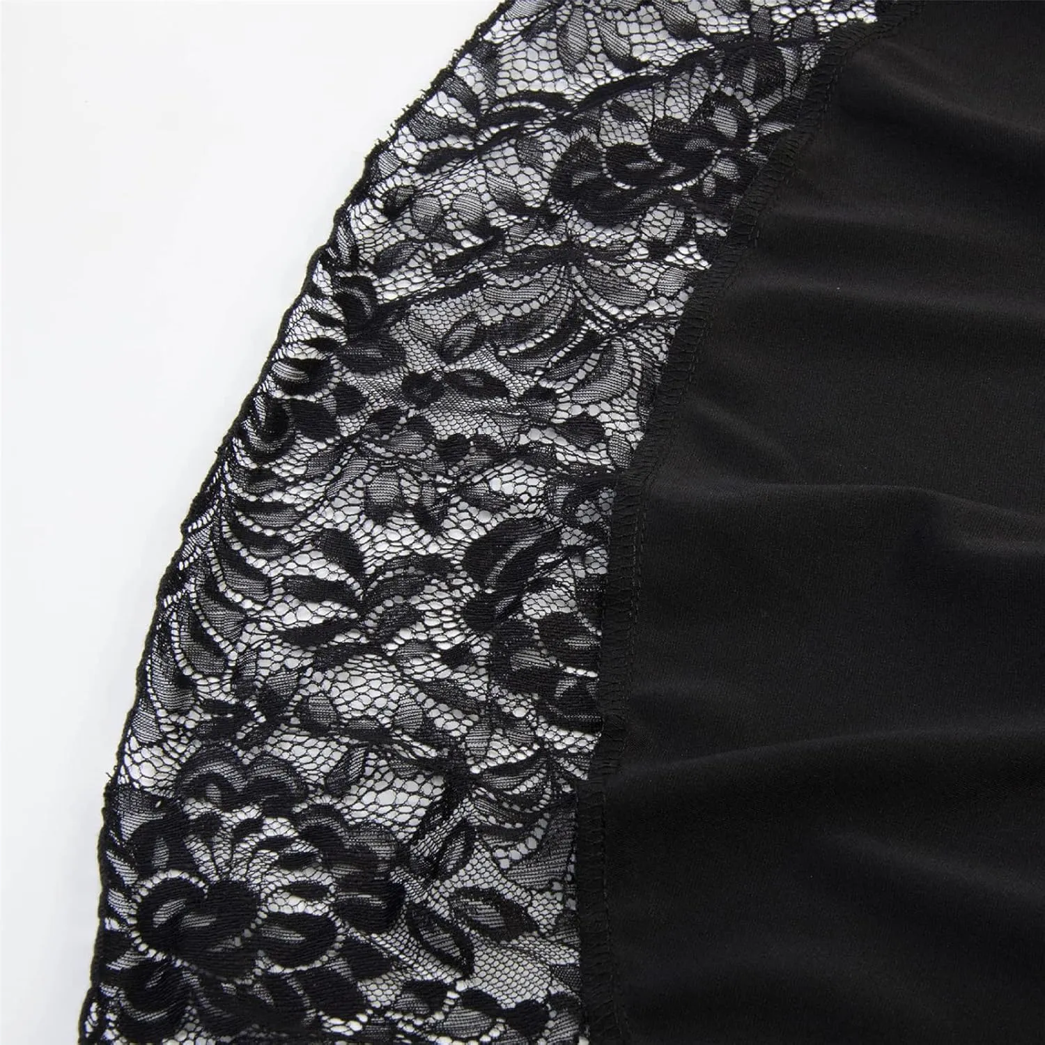 Long Skirts for Women Trendy Lace Patchwork Gothic Party Retro High Elastic Waist Halloween Dress Skirt Clubwear