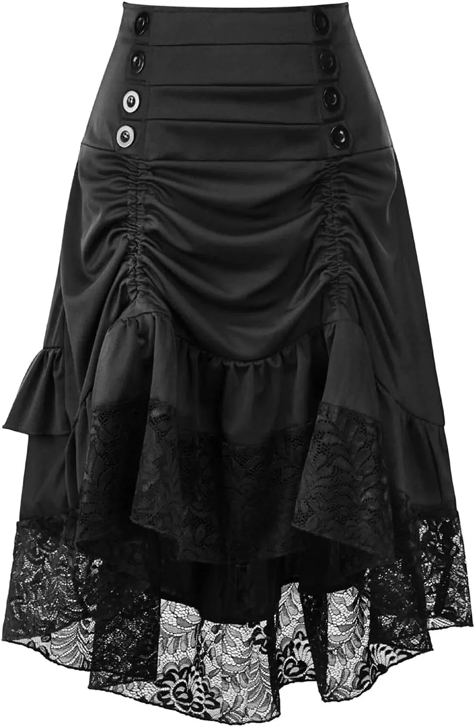 Long Skirts for Women Trendy Lace Patchwork Gothic Party Retro High Elastic Waist Halloween Dress Skirt Clubwear