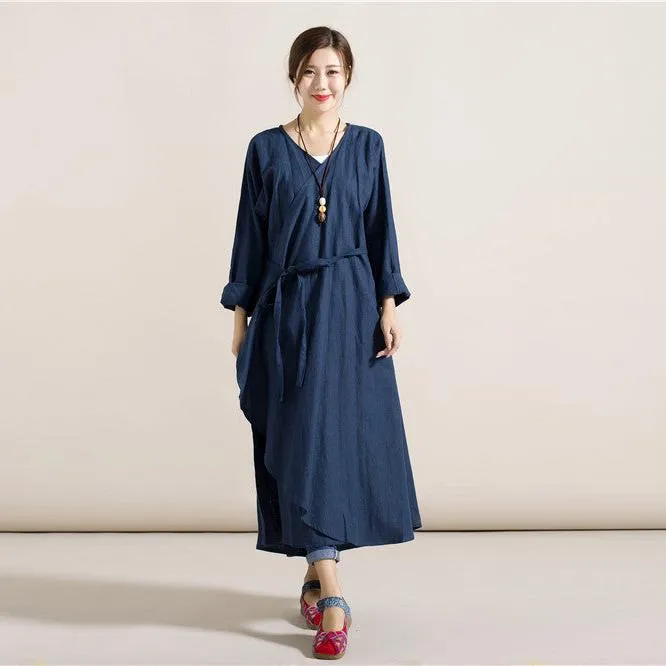 Maxi Wrap-style Dress Coat