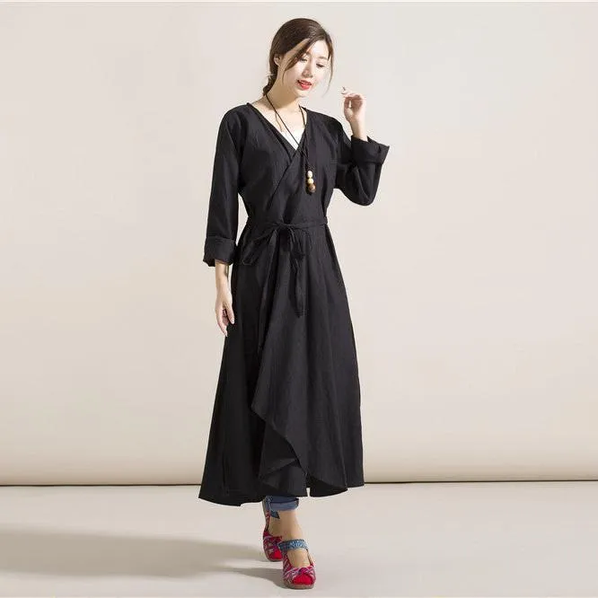 Maxi Wrap-style Dress Coat