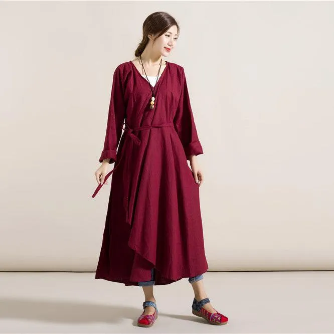 Maxi Wrap-style Dress Coat