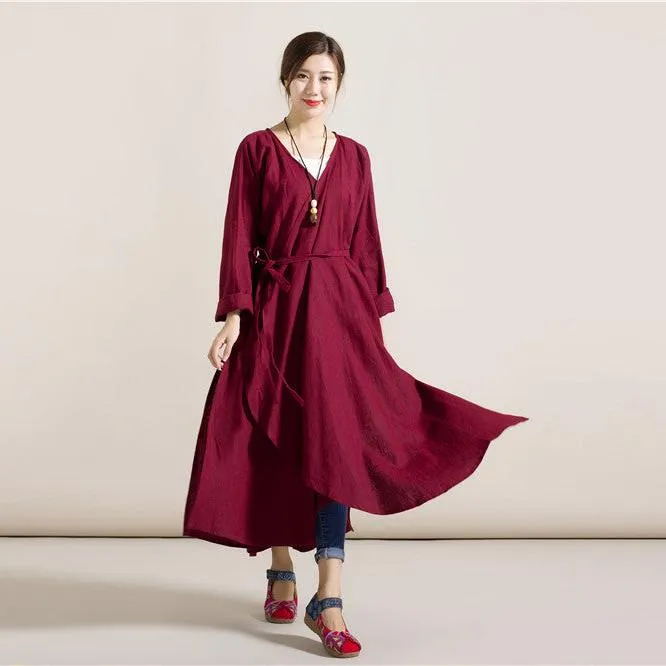 Maxi Wrap-style Dress Coat