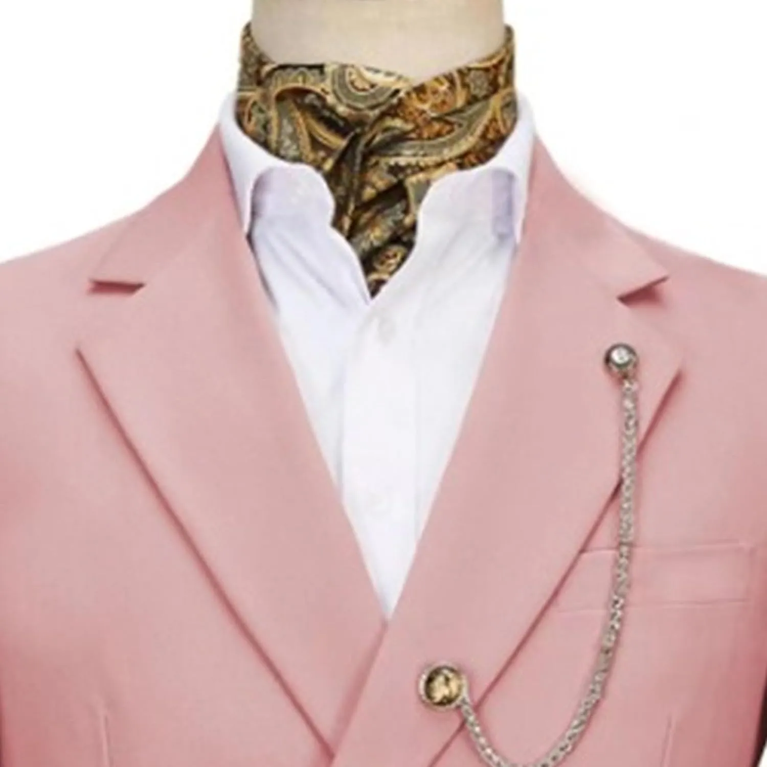 Men's 2 Piece Suit with Metal Clasp Slim Fit Suit Stylish Business Pants Casual Wedding Grooms Tuxedo Suit