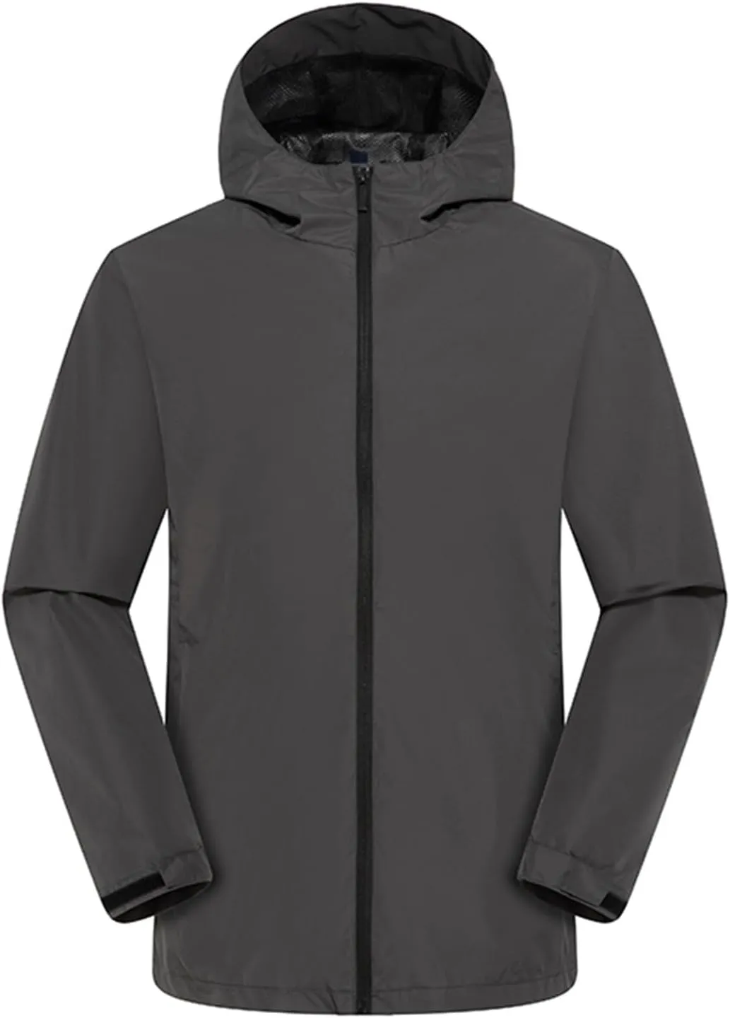 Men's Full Zip Workout Athletic Jackets Solid Thin Long Sleeve Lightweight Running Jacket Breathable Hooded Jacket