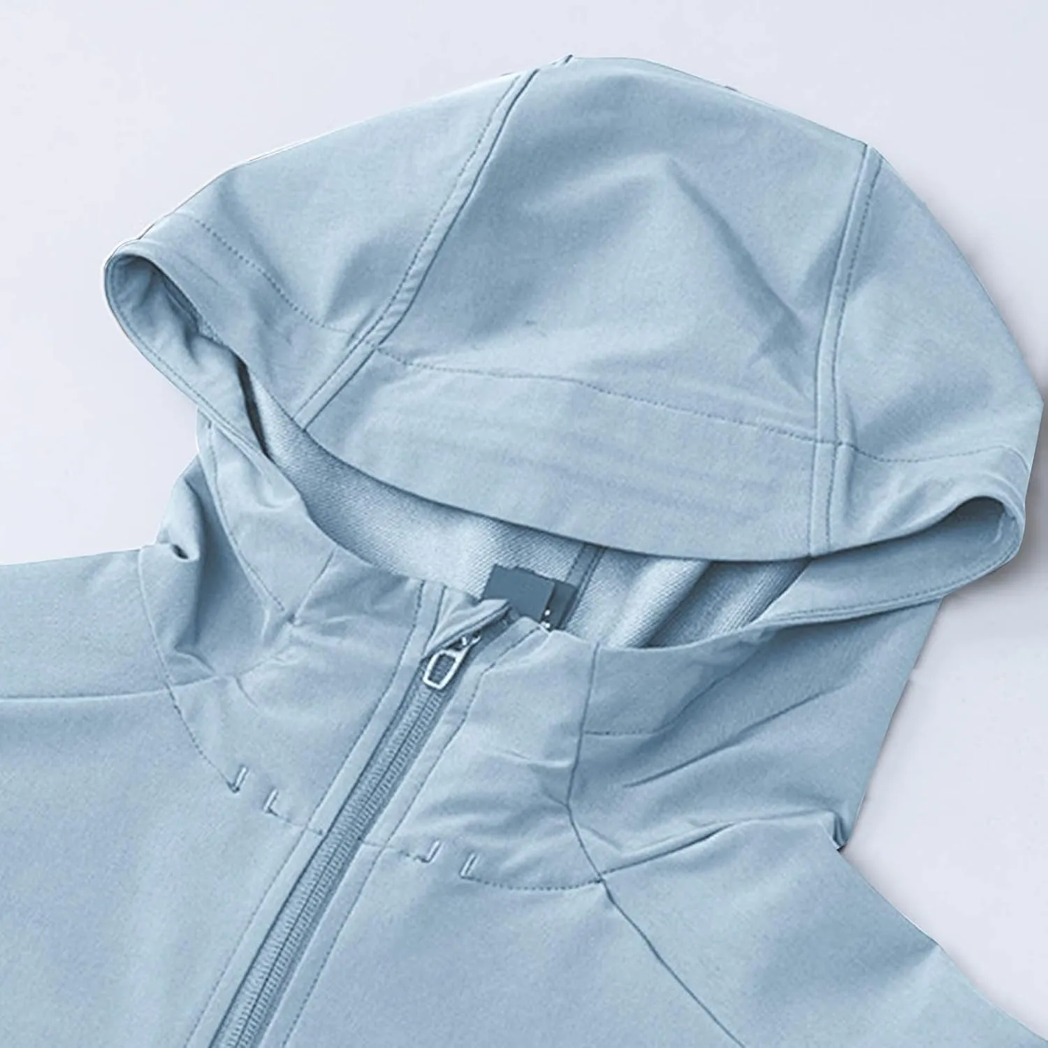 Men's Jackets Lightweight Fashion Long Sleeve Solid Color Zipper Hooded Jacket Classic Breathable Outdoor Jacket