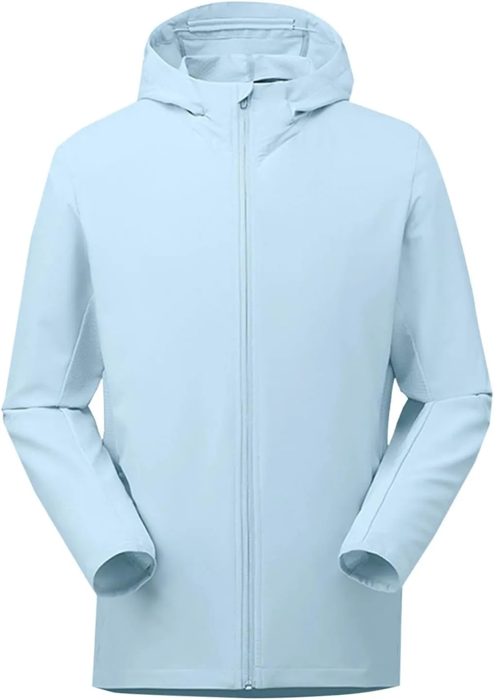 Men's Jackets Lightweight Fashion Long Sleeve Solid Color Zipper Hooded Jacket Classic Breathable Outdoor Jacket