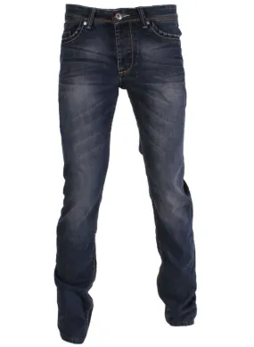 Mens Relaxed fit straight leg Casual blue jeans.