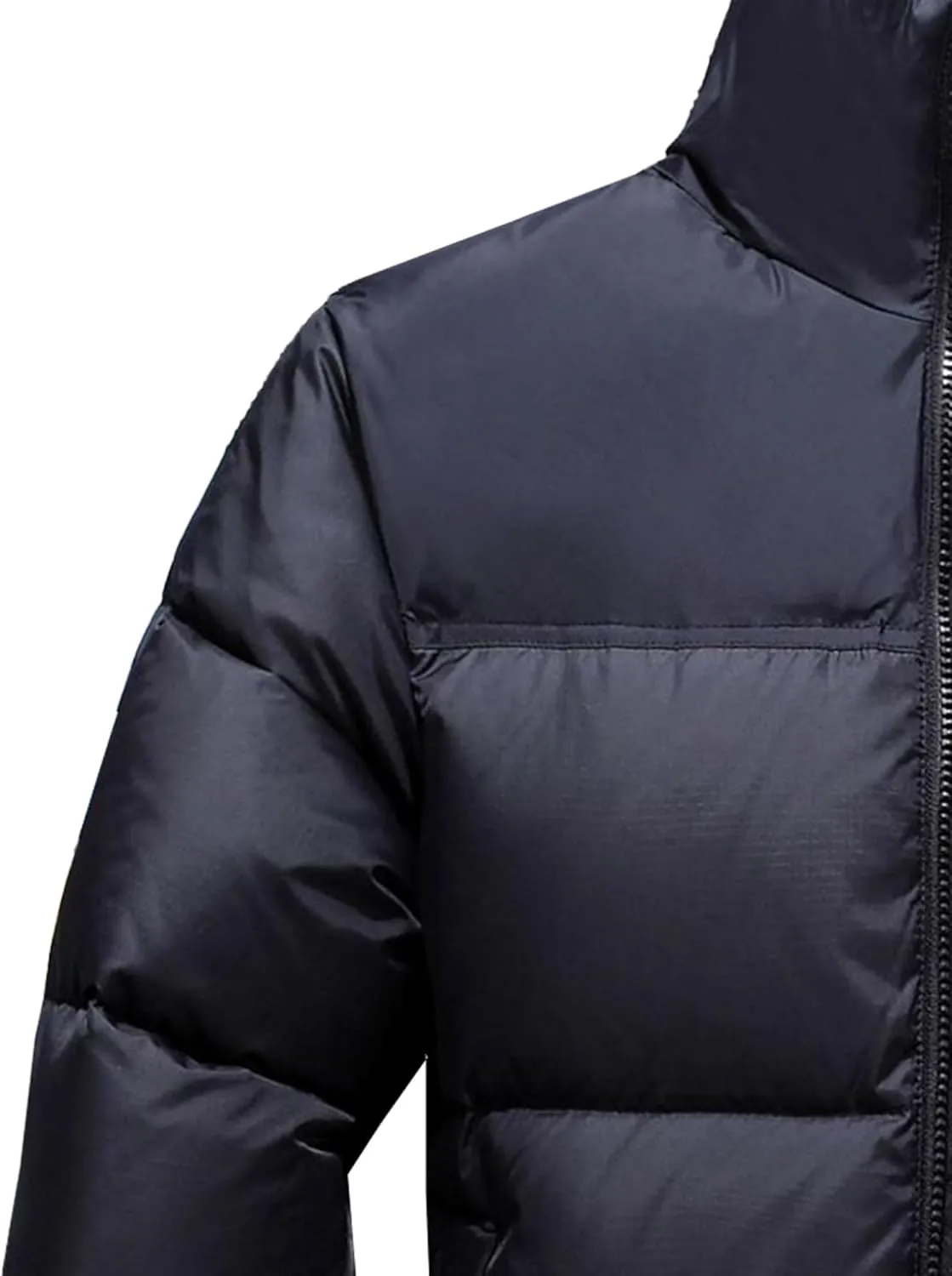 Mens Retro Bubble Puffer Jacket Stylish Stand Collar Duck Down Coats Short Casual Color Down Jackets