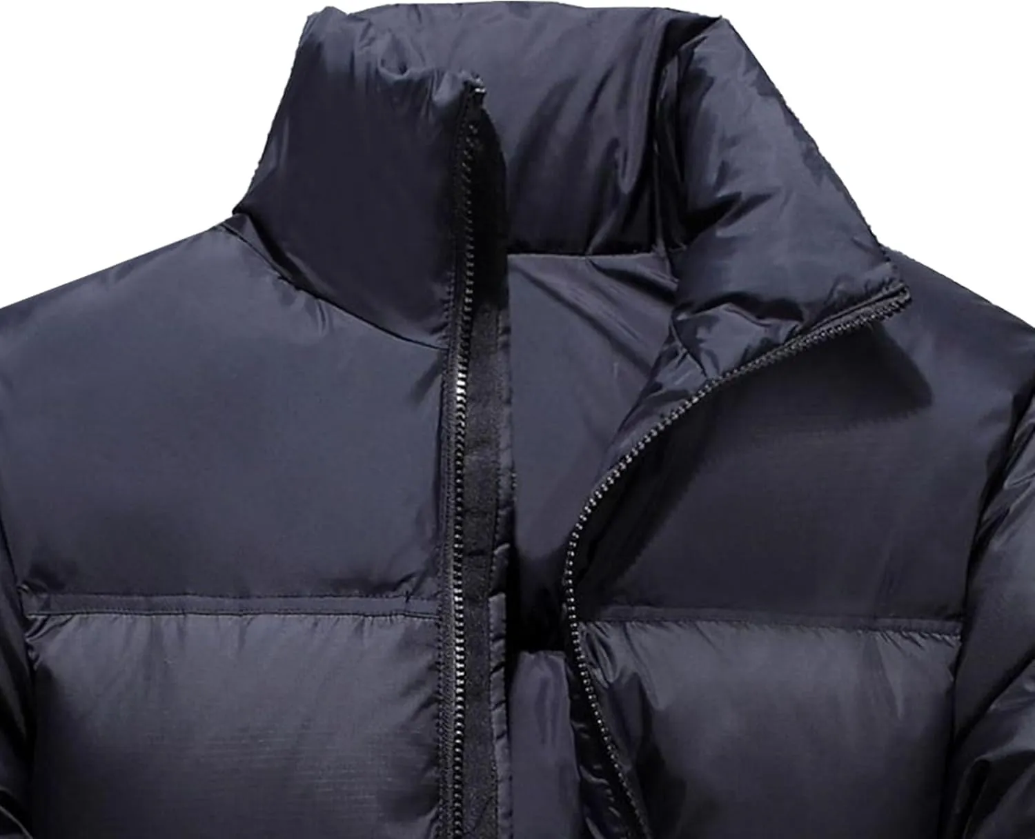 Mens Retro Bubble Puffer Jacket Stylish Stand Collar Duck Down Coats Short Casual Color Down Jackets