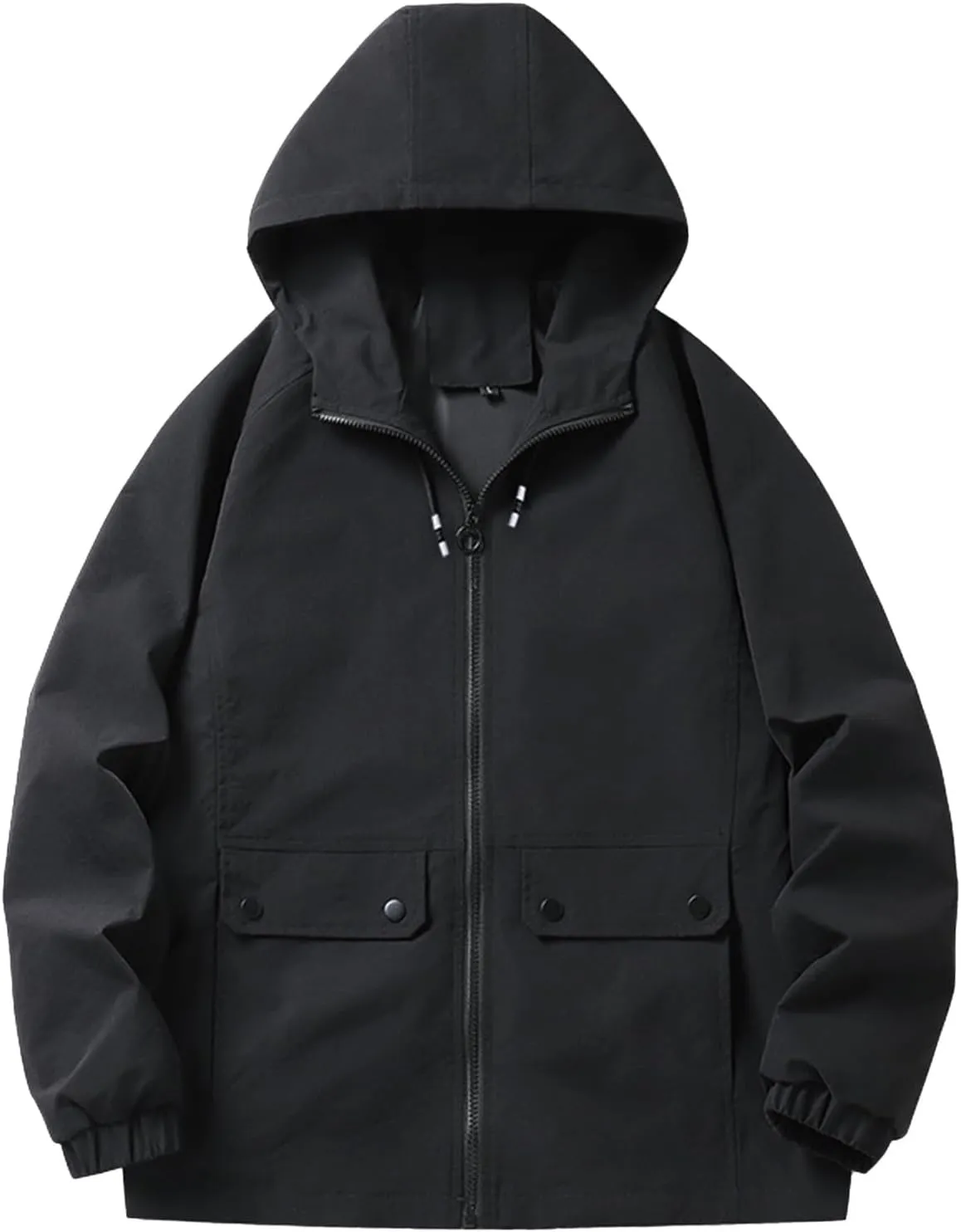 Men's Soft Shell Rain Jackets Midweight Soft Shell Water Resistant Windproof Outdoor Hooded Full Zip Hiking Rain Coat