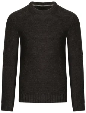 Men's textured wool blend charcoal jumper