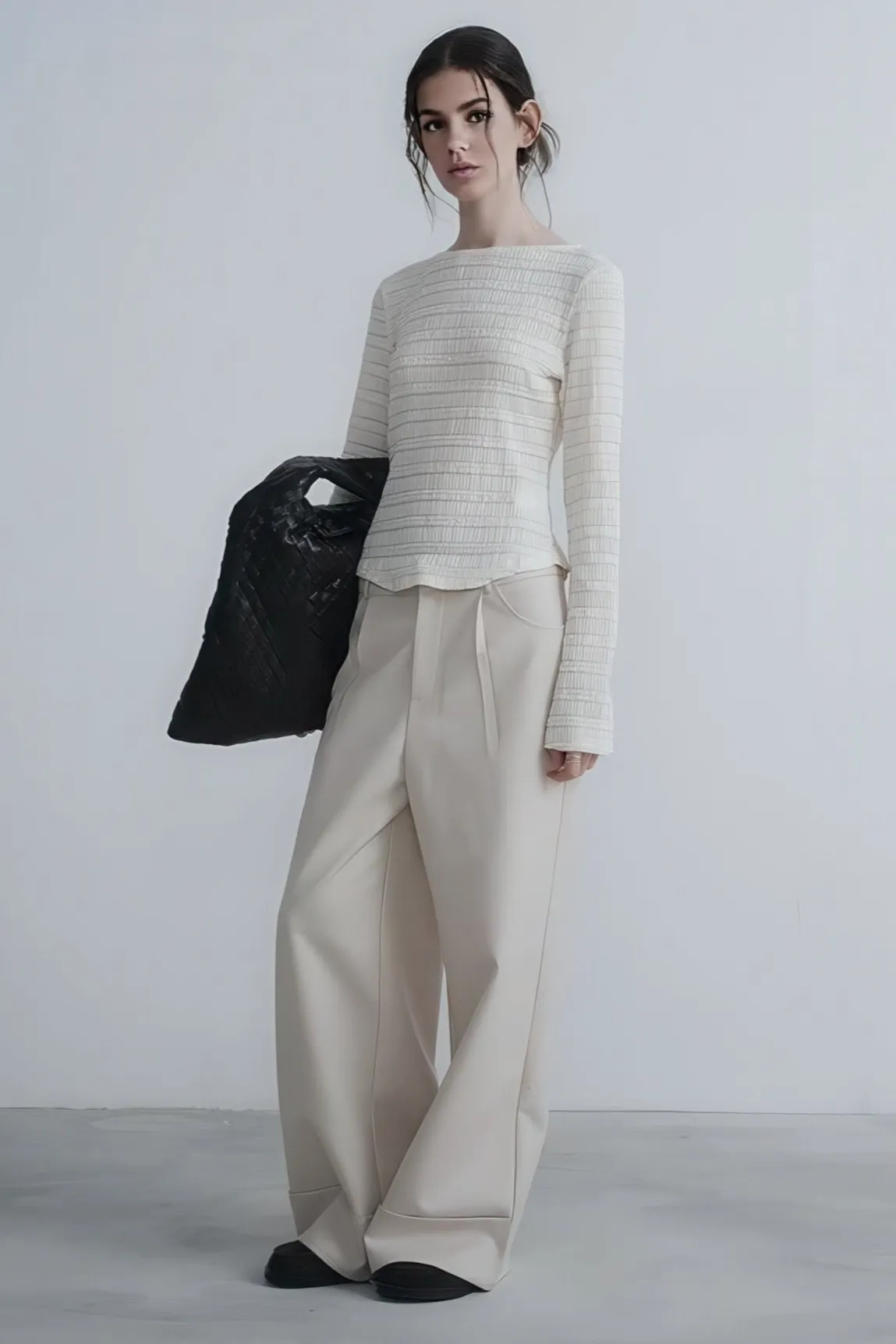 Minimalist Textured Long Sleeve Tee