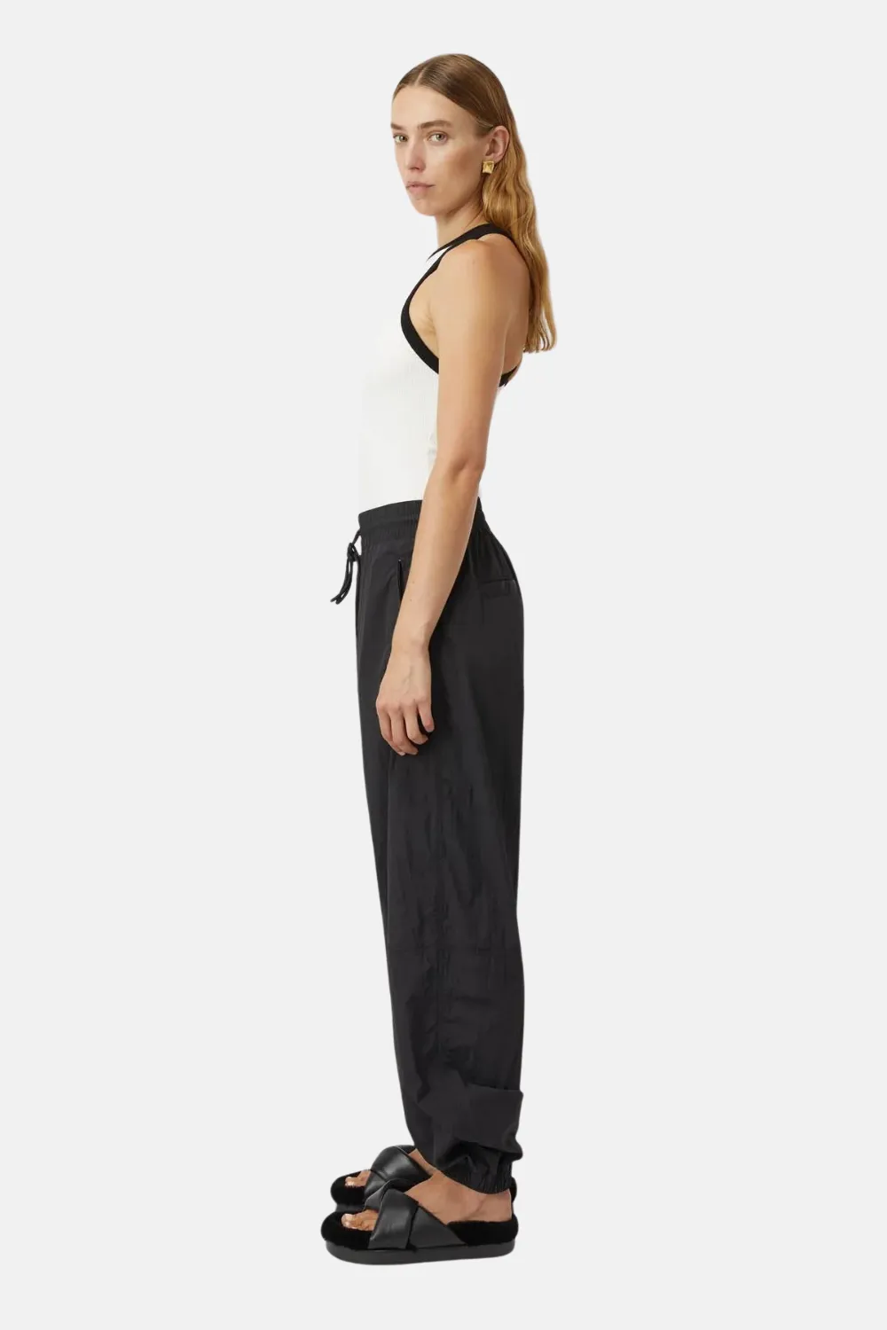 Nora Contrast Bind Tank | Soft White/Black