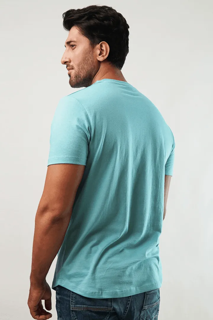 Ocean Crew Neck T-Shirt - Pastel Blue