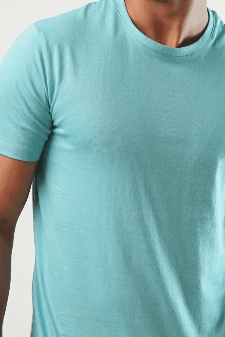 Ocean Crew Neck T-Shirt - Pastel Blue