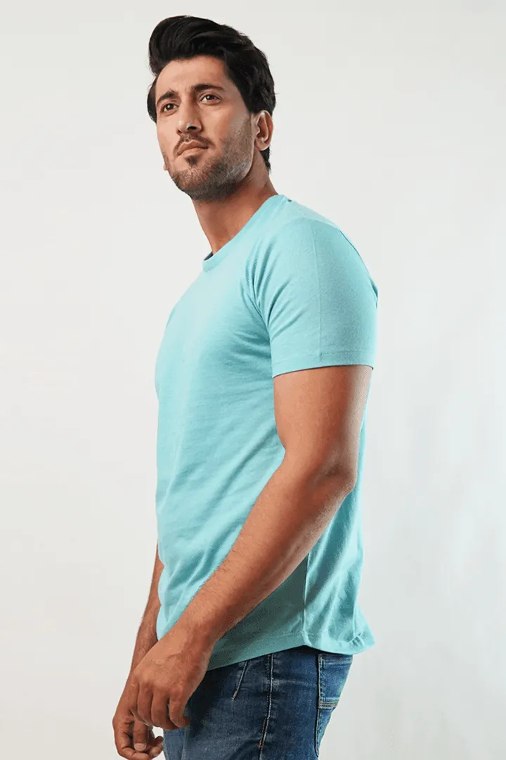 Ocean Crew Neck T-Shirt - Pastel Blue