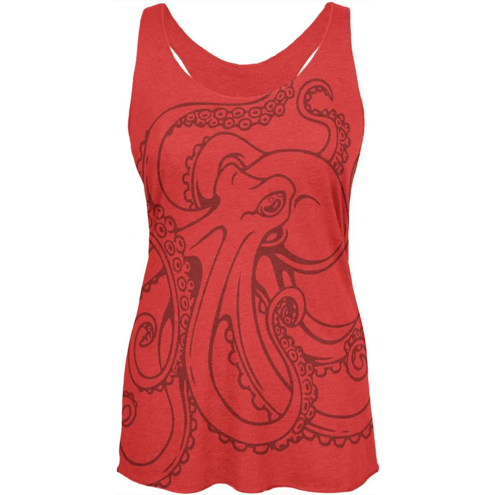 Octopus Outline Womens Soft Racerback Tank Top