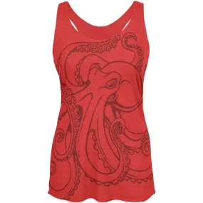 Octopus Outline Womens Soft Racerback Tank Top