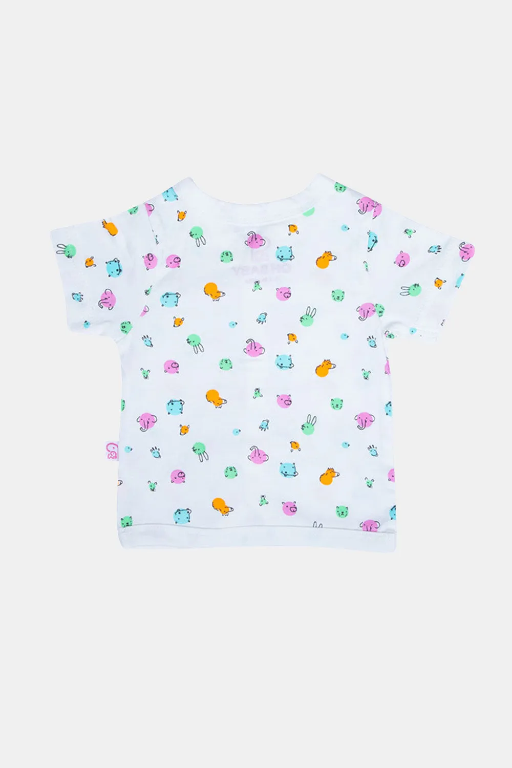 Oh Baby Bubble Print V- Neck Half Sleeve - HS01