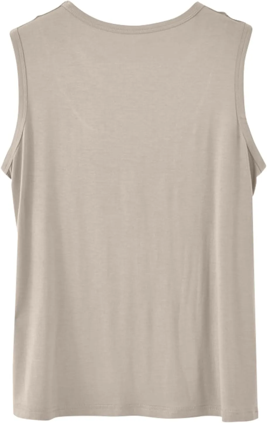 Palaver Tank Top for Women Summer Crweneck Sleeve Tunic Loose Fit Button Down Basic Shirts Soft Casual Blouse