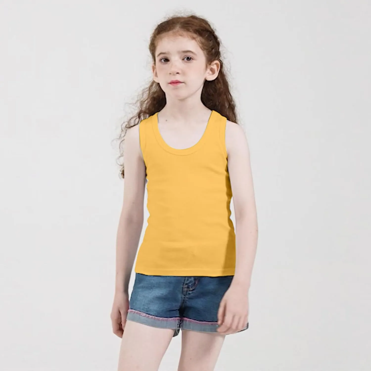 Phedrew 6 Pcs Kids Soft Undershirt Tank Tops Cotton Undershirt Sleeveless Shirts for Girls Boys Unisex