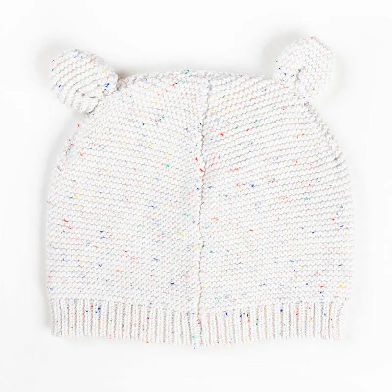 Ponchik Babies   Kids Bear Beanie Hat Warm Winter - Stardust