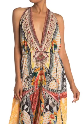 Printed Orange Mini Dress