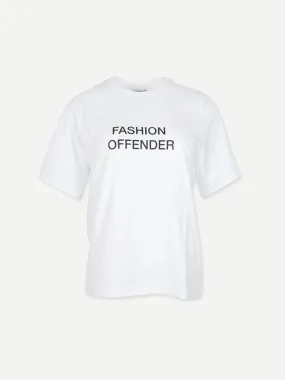Slogan Tee Fashion Offender in White