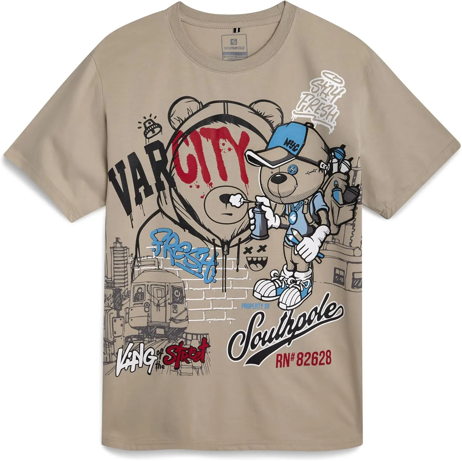 Southpole Mens Graphic T-Shirts - Stylish Cotton Blend Pullover Short Sleeve Crewneck Streetwear Graphic Tee for Men (S-XXL)
