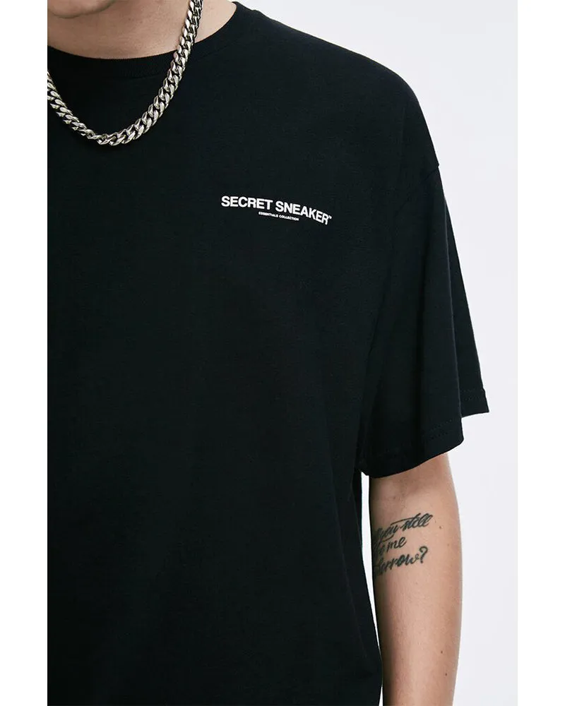 SSS ESSENTIALS SIGNATURE LOGO TEE BLACK